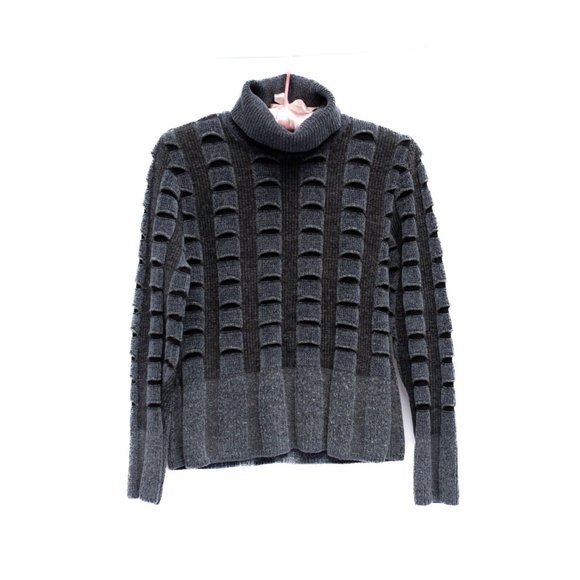 Angel Design by Sabri Ozel Sweaters - Vintage Angel by Sabri Ozel Sweater Small 3D Knit Turtleneck Monochrome Grunge